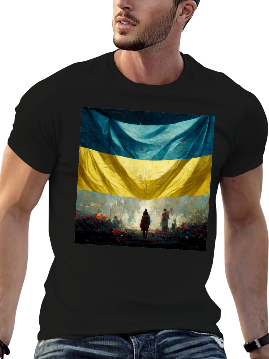 Ukraine Flag Art Graphic T-Shirt