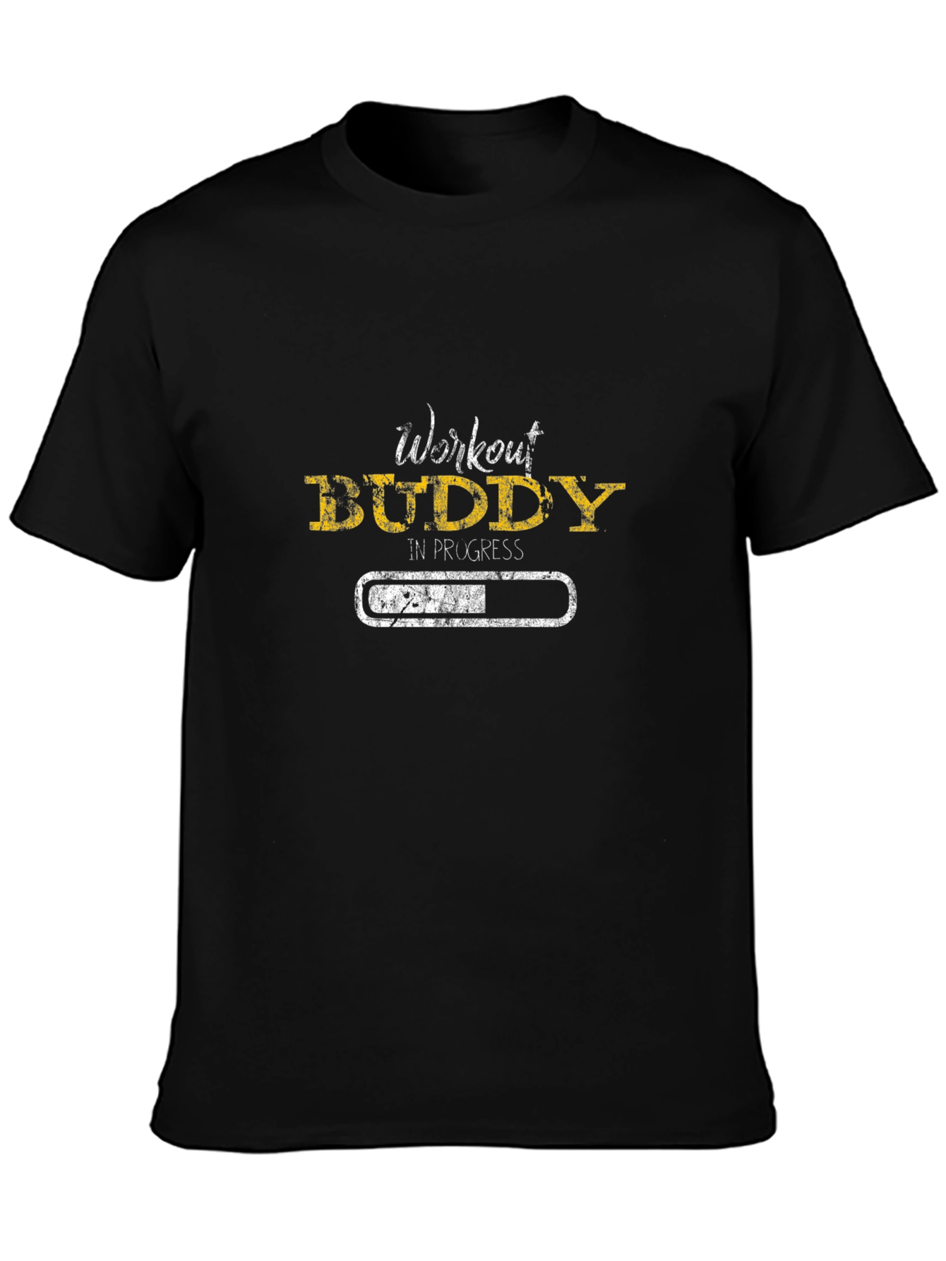 Workout Buddy in Progress Black T-Shirt
