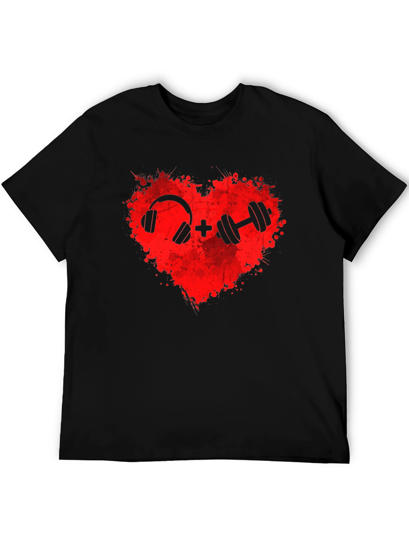 Workout Music Heart T-Shirt: Gym Lover Apparel