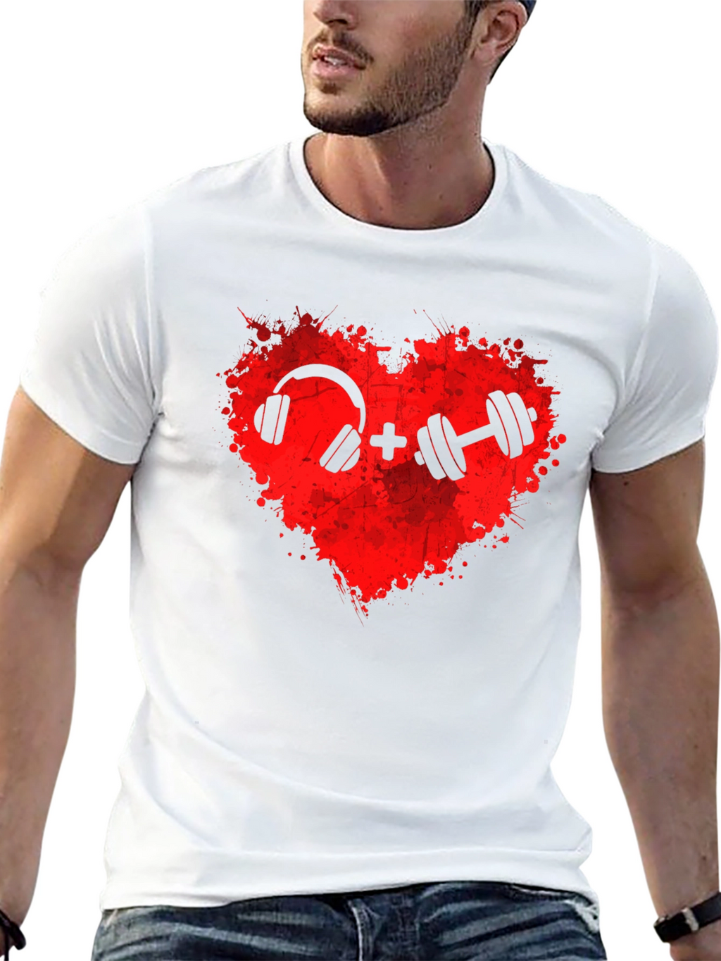 Workout Music Heart T-Shirt: Gym Lover Apparel