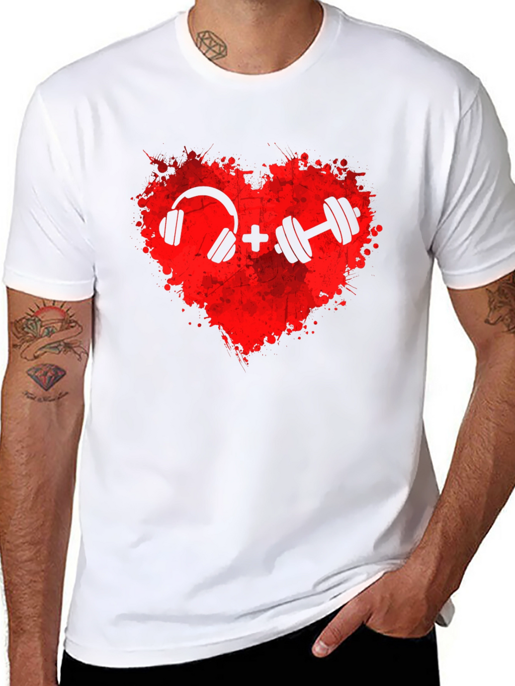 Workout Music Heart T-Shirt: Gym Lover Apparel