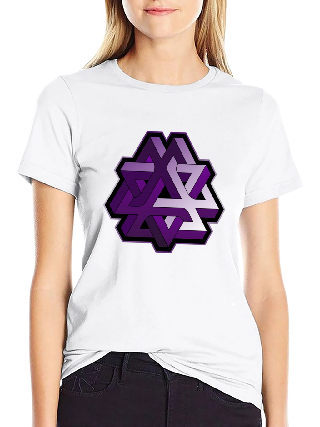 Geometric Illusion Mens Black T-Shirt