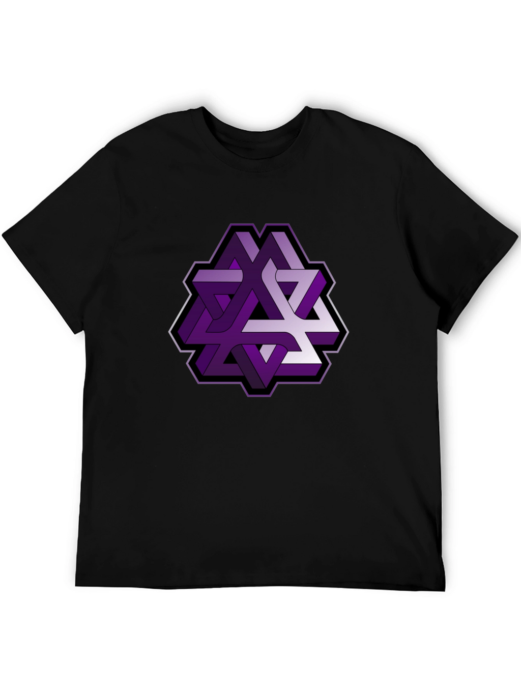Geometric Illusion Mens Black T-Shirt