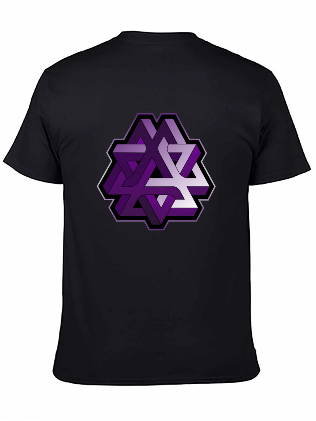 Geometric Illusion Mens Black T-Shirt