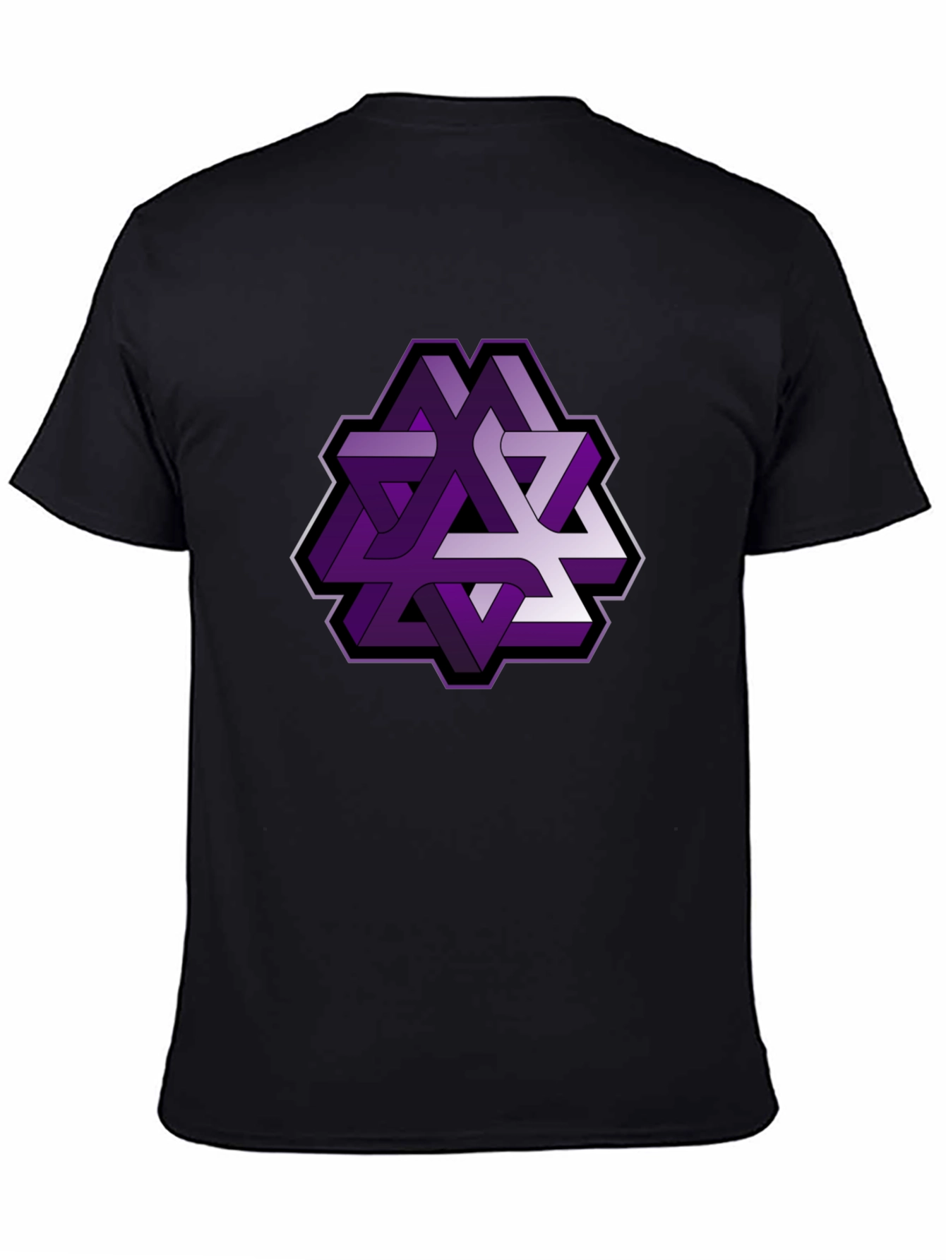 Geometric Illusion Mens Black T-Shirt