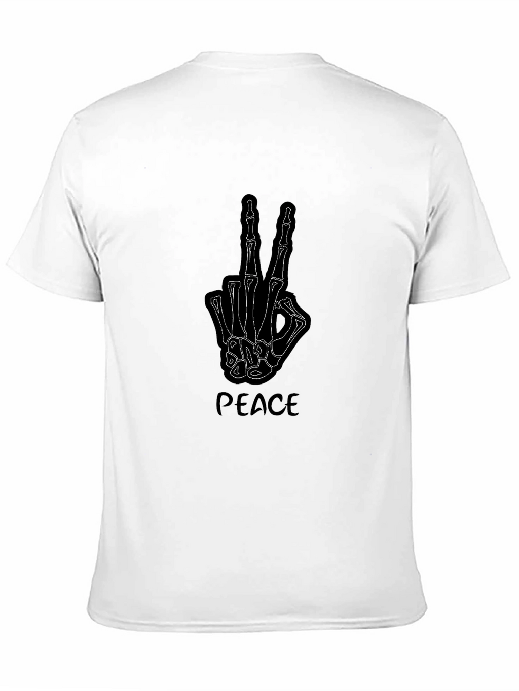 Peace Skeleton Hand Graphic Tee - Black