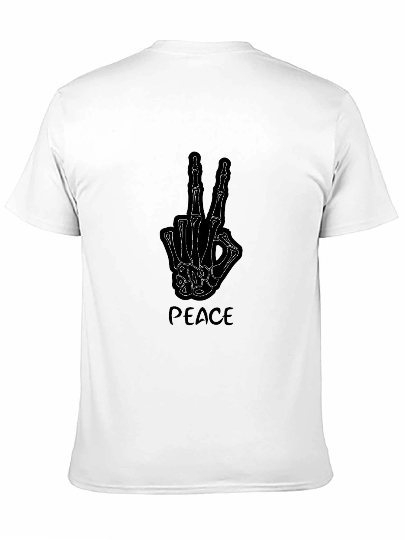Peace Skeleton Hand Graphic Tee - Black