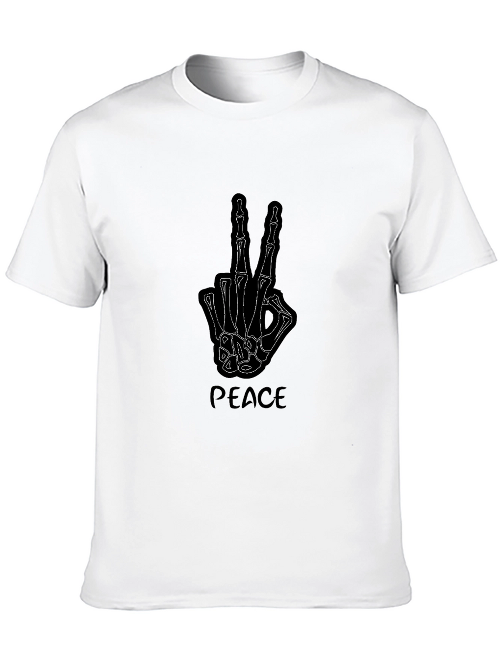 Peace Skeleton Hand Graphic Tee - Black