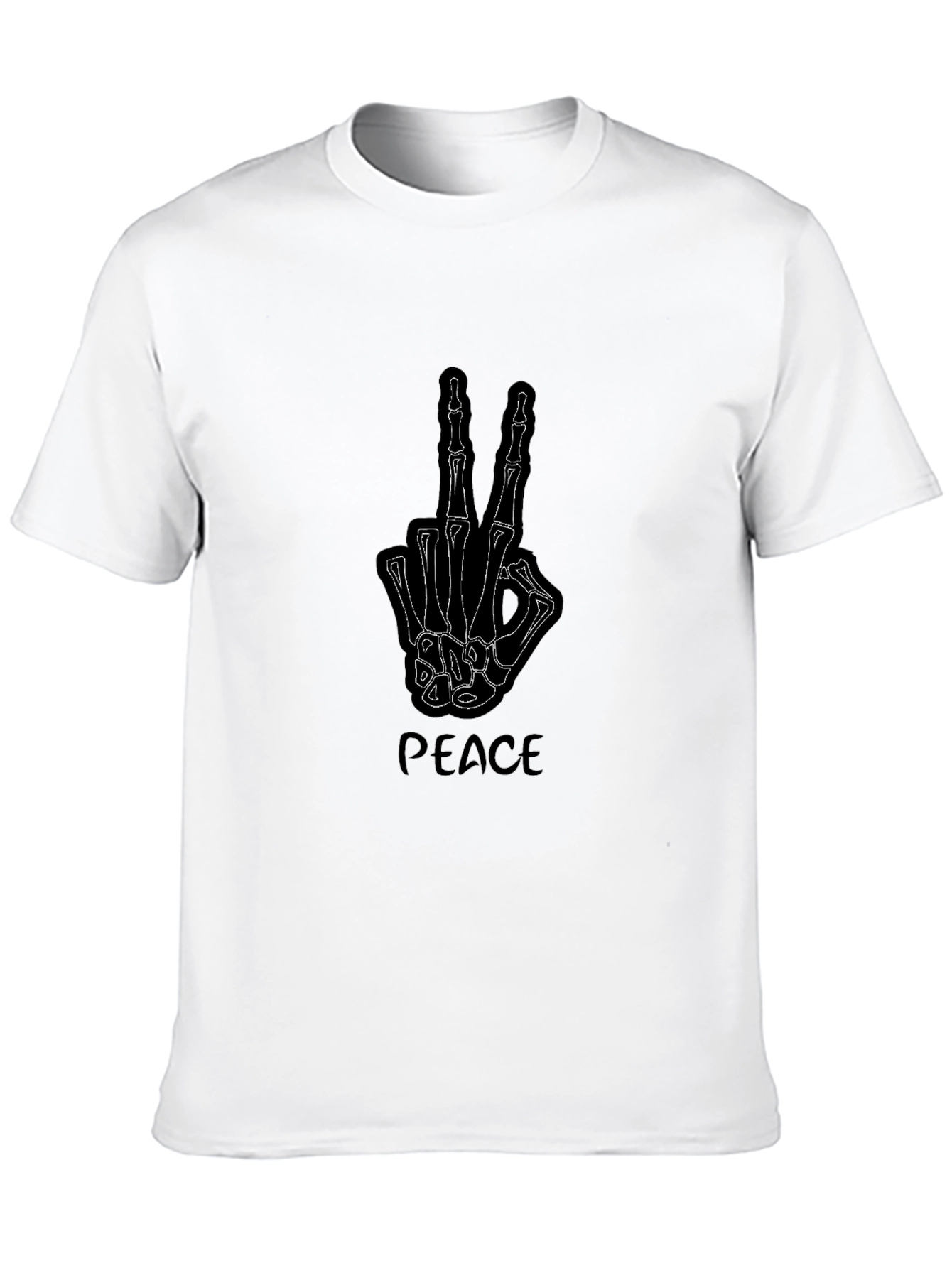 Peace Skeleton Hand Graphic Tee - Black