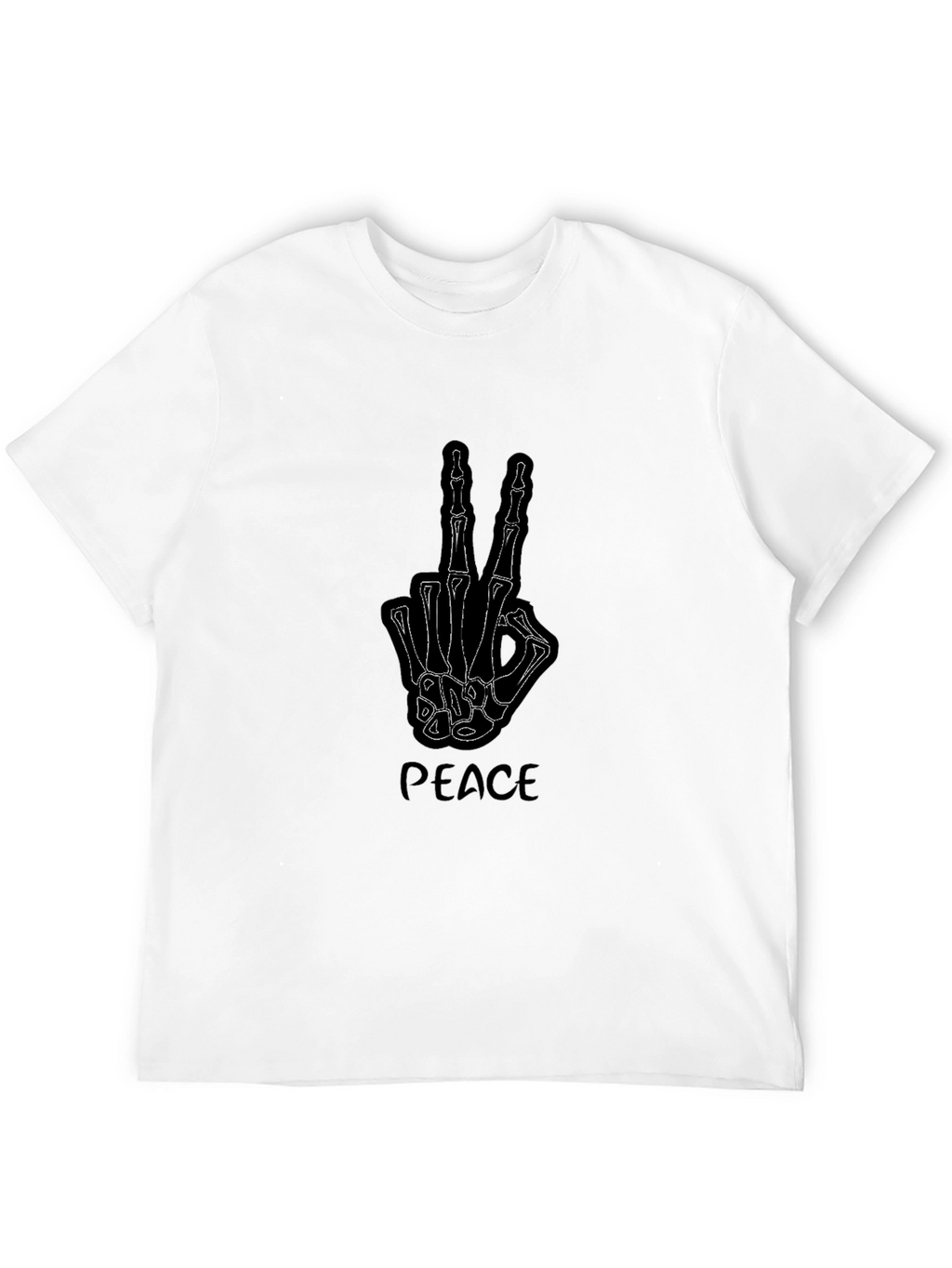 Peace Skeleton Hand Graphic Tee - Black