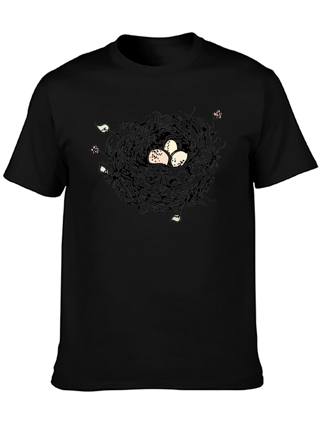 Nest with Eggs Graphic Tee - Unisex Black T-Shirt