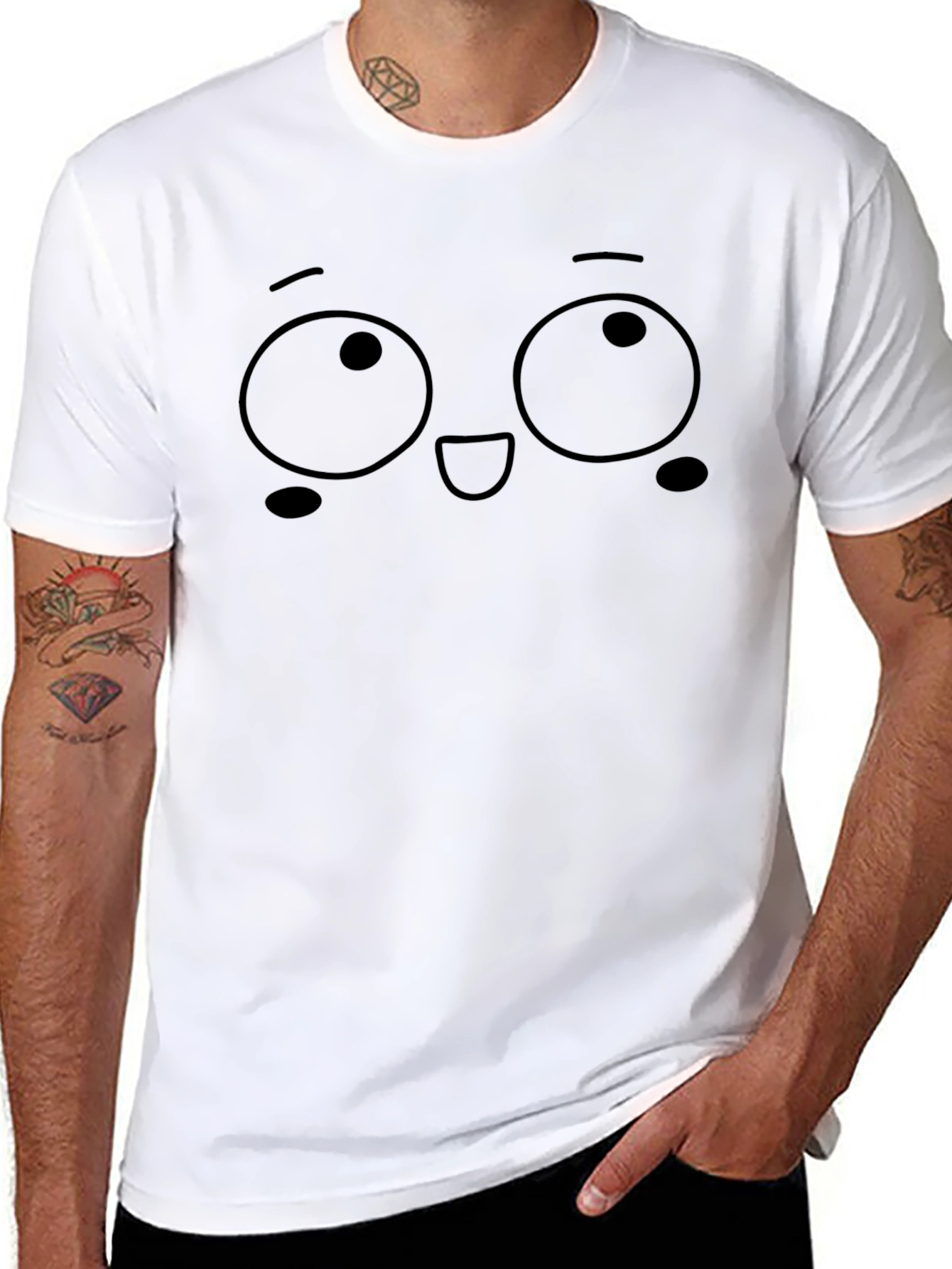 Funny Face Graphic Black T-Shirt