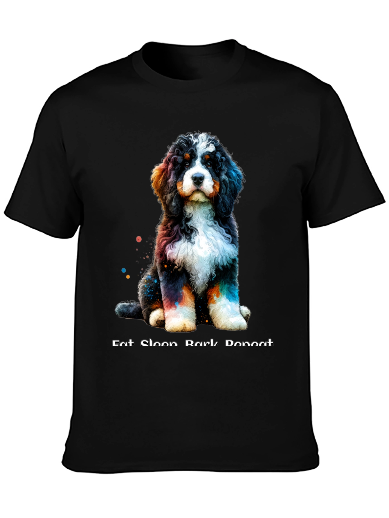 Cute Dog T-Shirt - Eat Sleep Bark Repeat