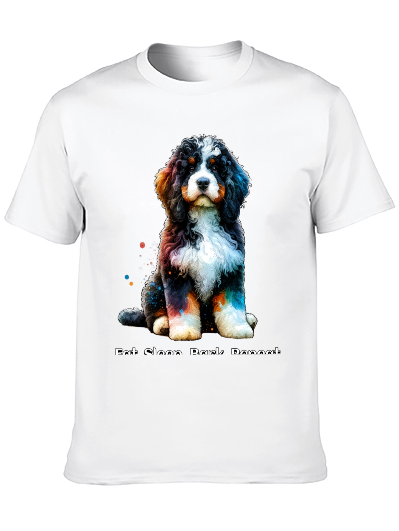Cute Dog T-Shirt - Eat Sleep Bark Repeat