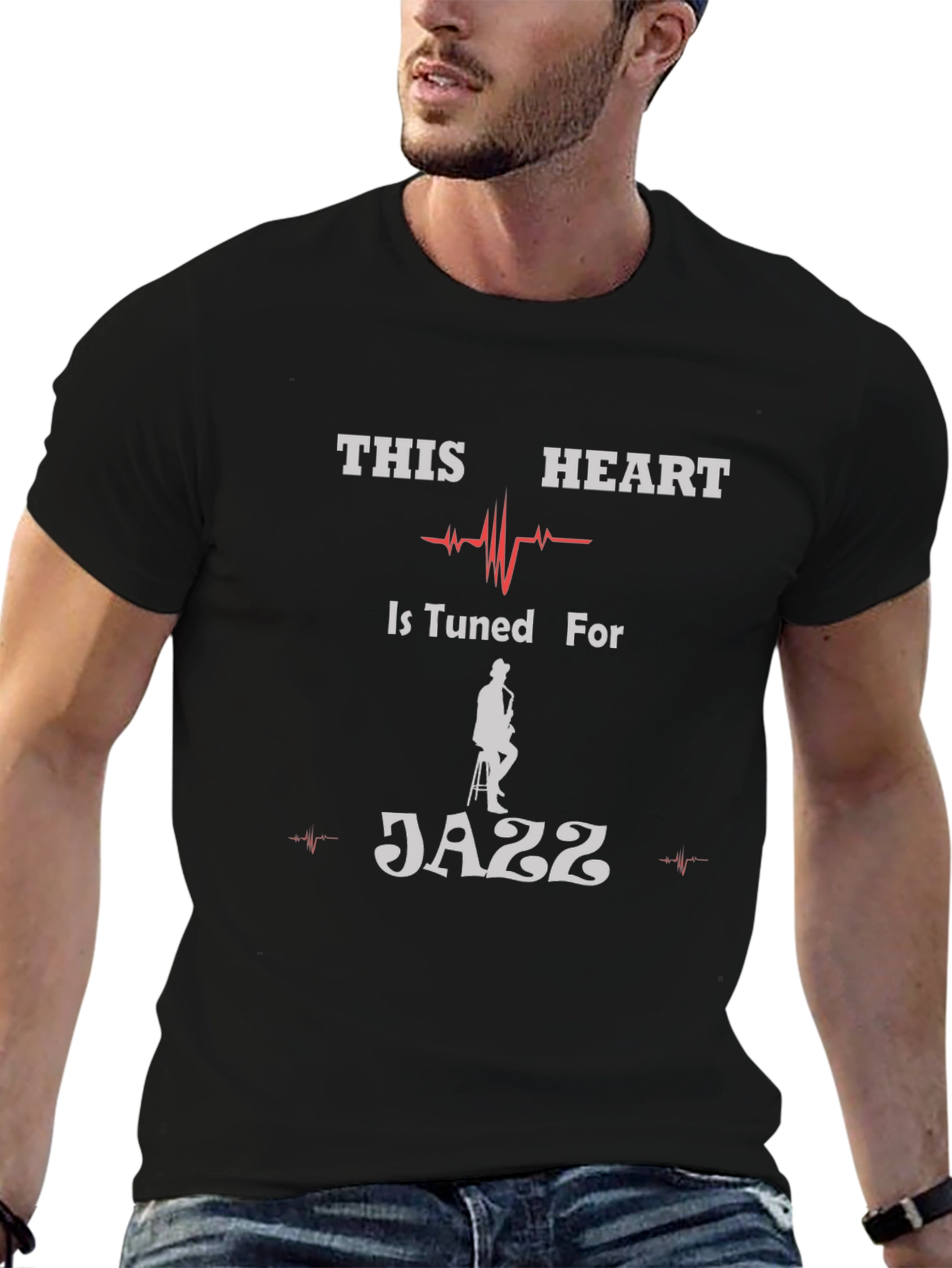 Jazz Lovers T-Shirt - This Heart is Tuned For Jazz