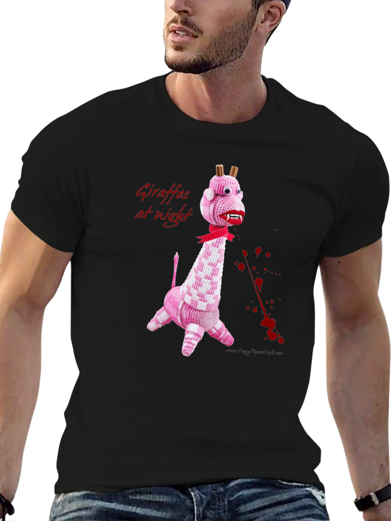 Giraffes at Night Graphic Tee - Quirky & Unique Design