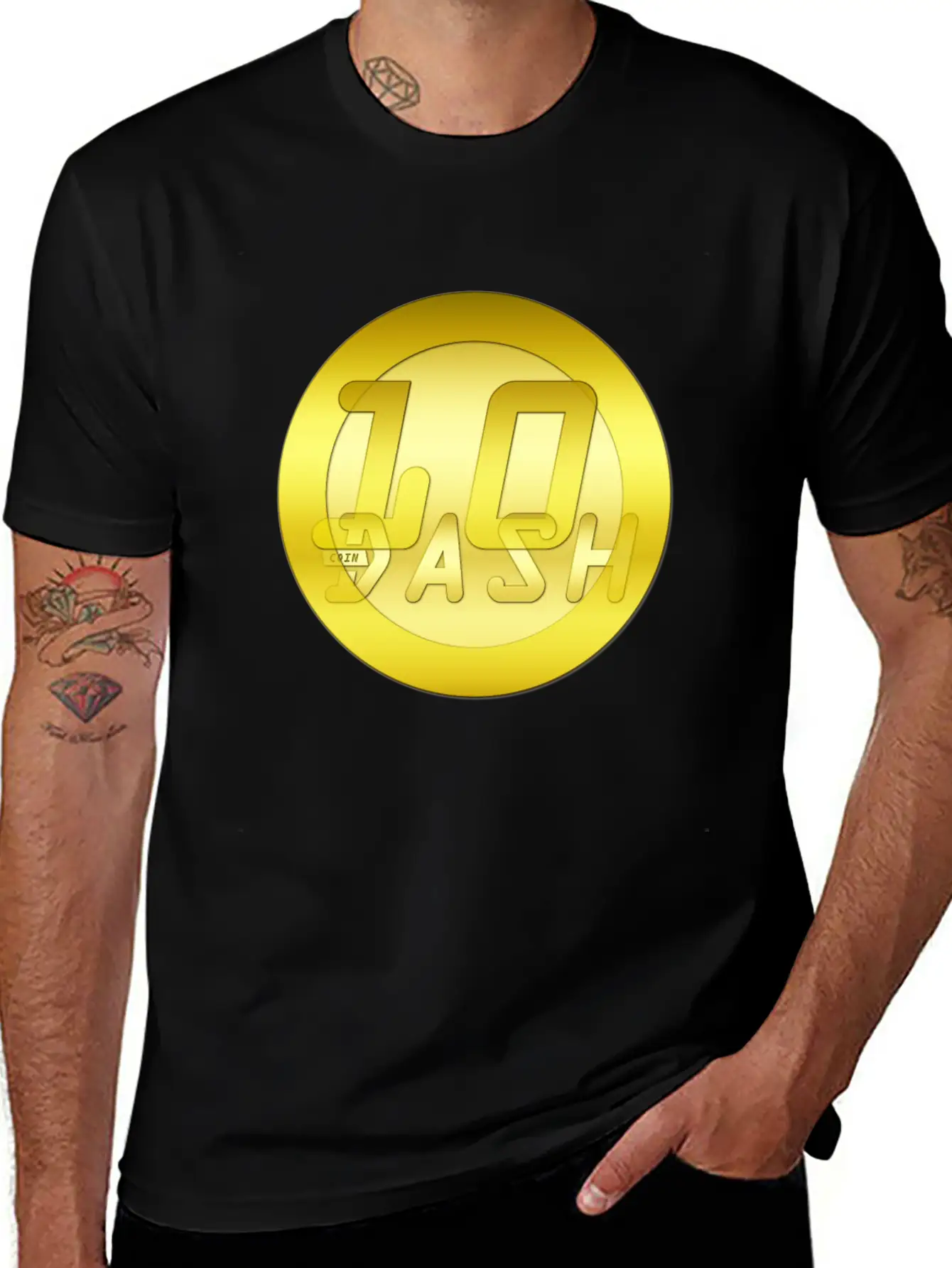 10 Gold DASHCOIN 3D T Unisex Short Sleeve Soft Cotton T-Shirt – Casual Everyday Wear