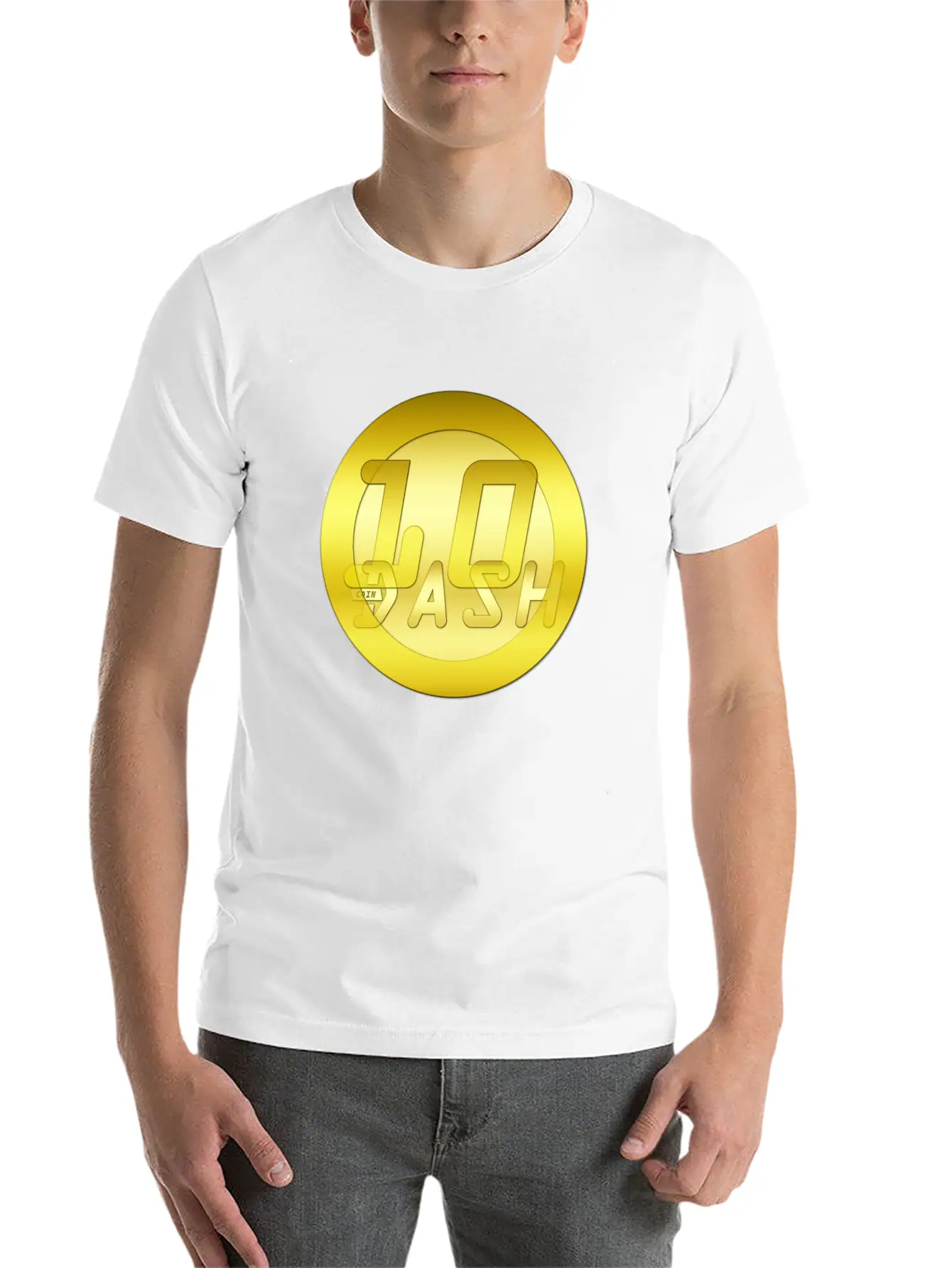 10 Gold DASHCOIN 3D T Unisex Short Sleeve Soft Cotton T-Shirt – Casual Everyday Wear