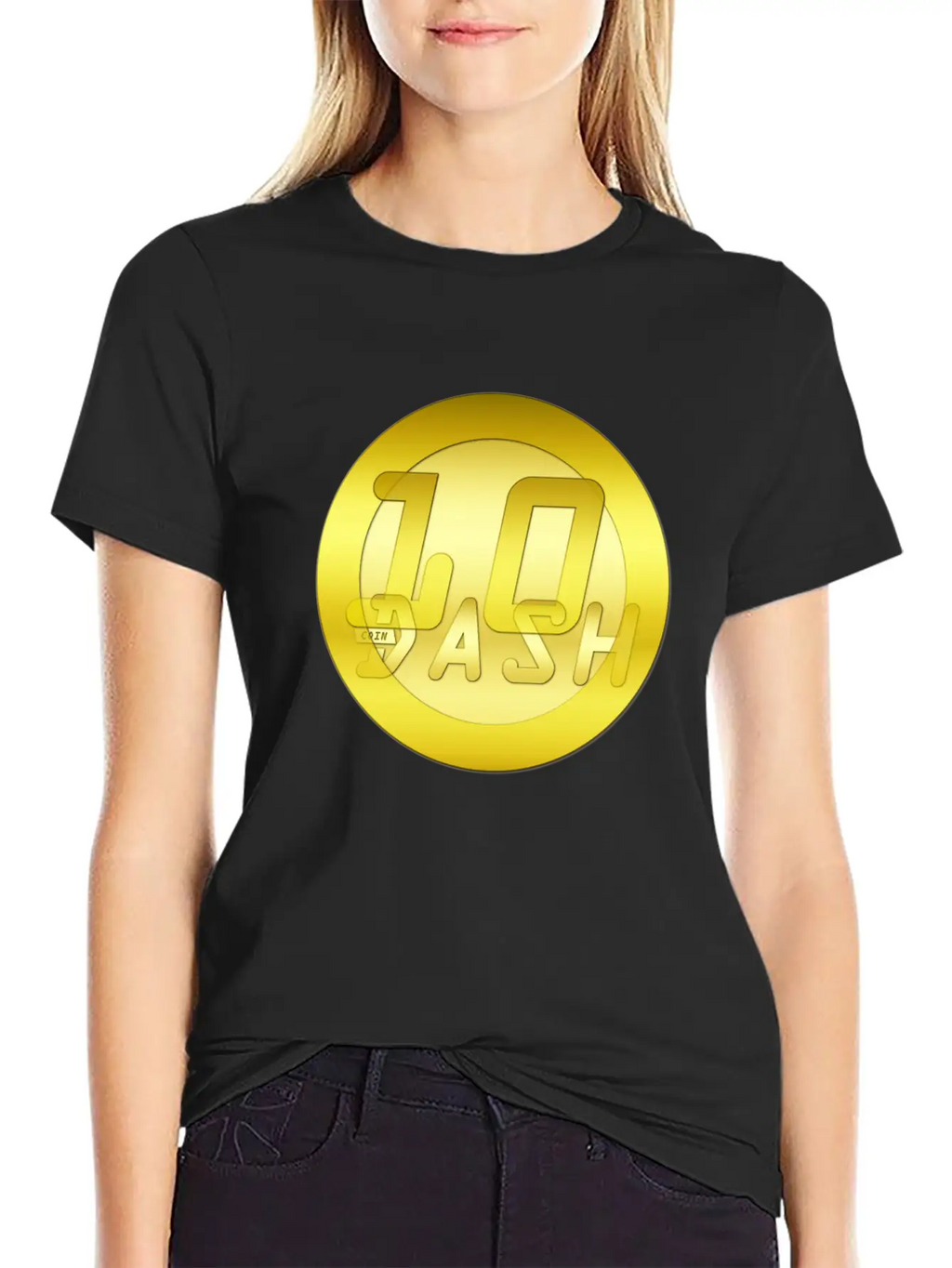 10 Gold DASHCOIN 3D T Unisex Short Sleeve Soft Cotton T-Shirt – Casual Everyday Wear