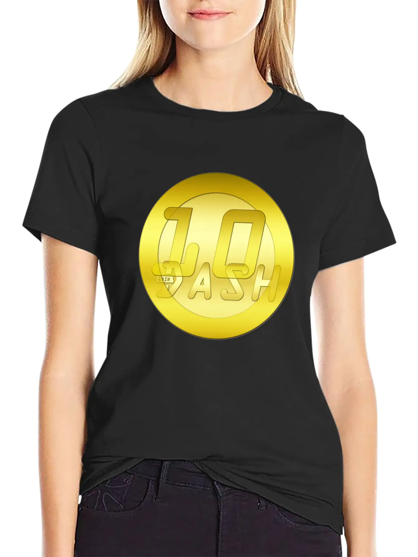10 Gold DASHCOIN 3D T Unisex Short Sleeve Soft Cotton T-Shirt – Casual Everyday Wear