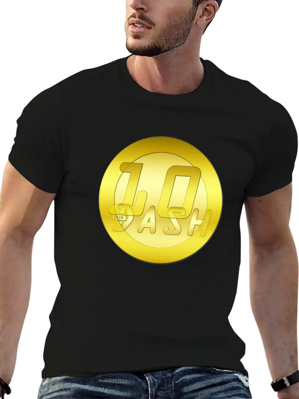 10 Gold DASHCOIN 3D T Unisex Short Sleeve Soft Cotton T-Shirt – Casual Everyday Wear