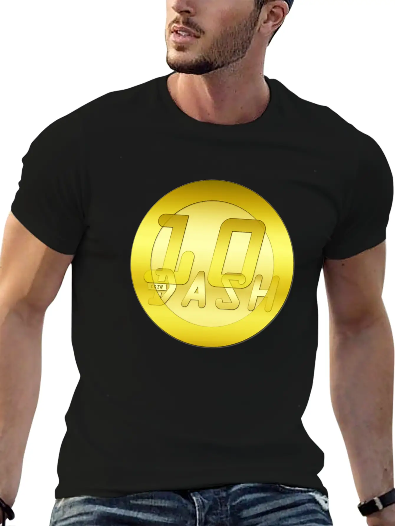 10 Gold DASHCOIN 3D T Unisex Short Sleeve Soft Cotton T-Shirt – Casual Everyday Wear