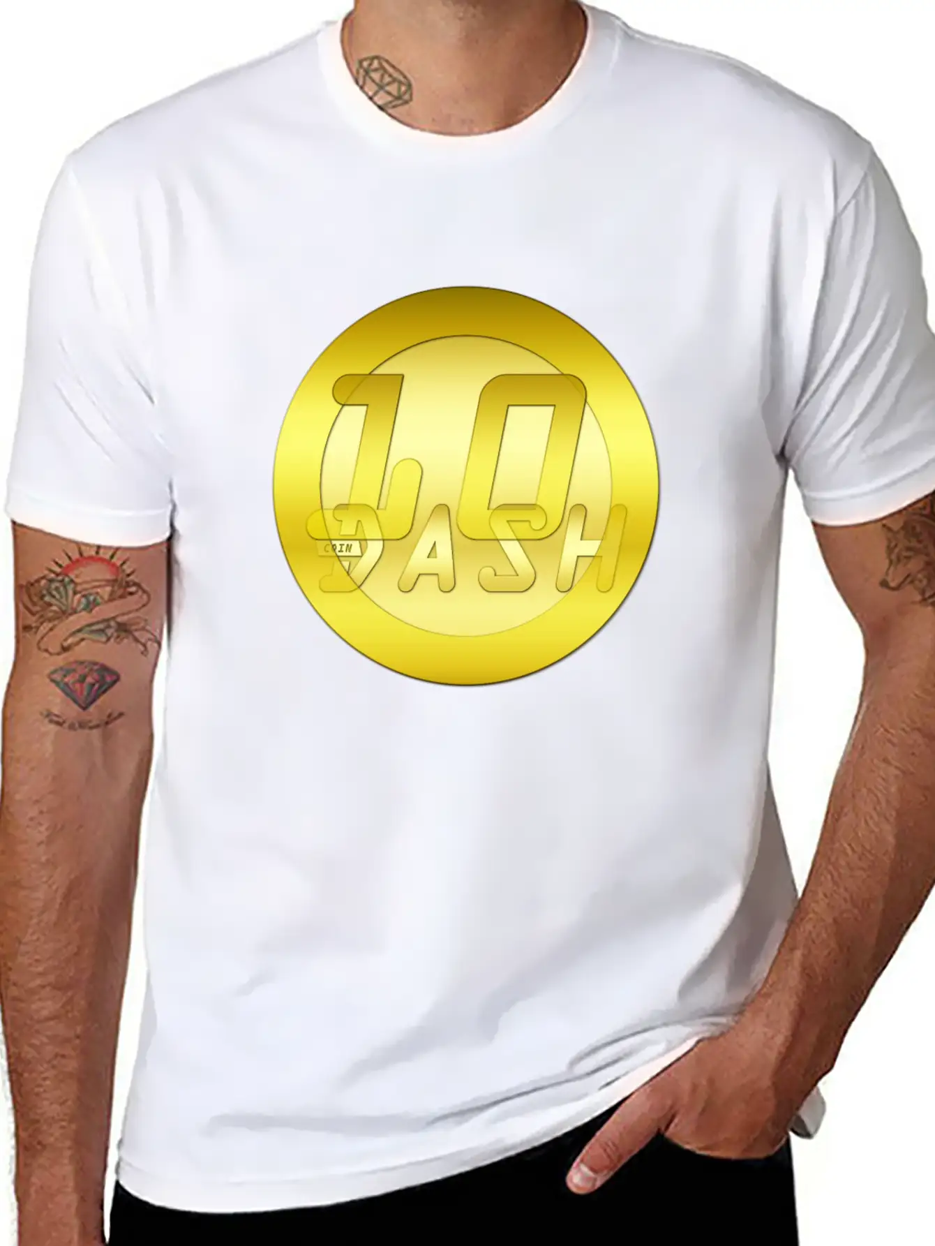 10 Gold DASHCOIN 3D T Unisex Short Sleeve Soft Cotton T-Shirt – Casual Everyday Wear