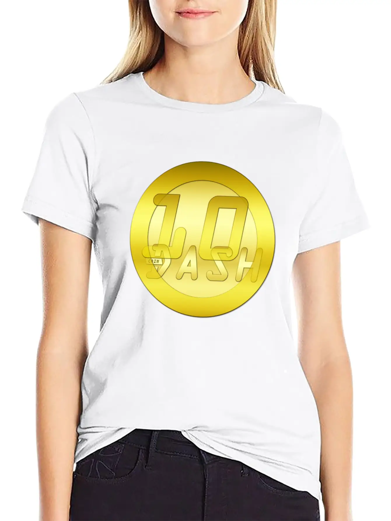 10 Gold DASHCOIN 3D T Unisex Short Sleeve Soft Cotton T-Shirt – Casual Everyday Wear
