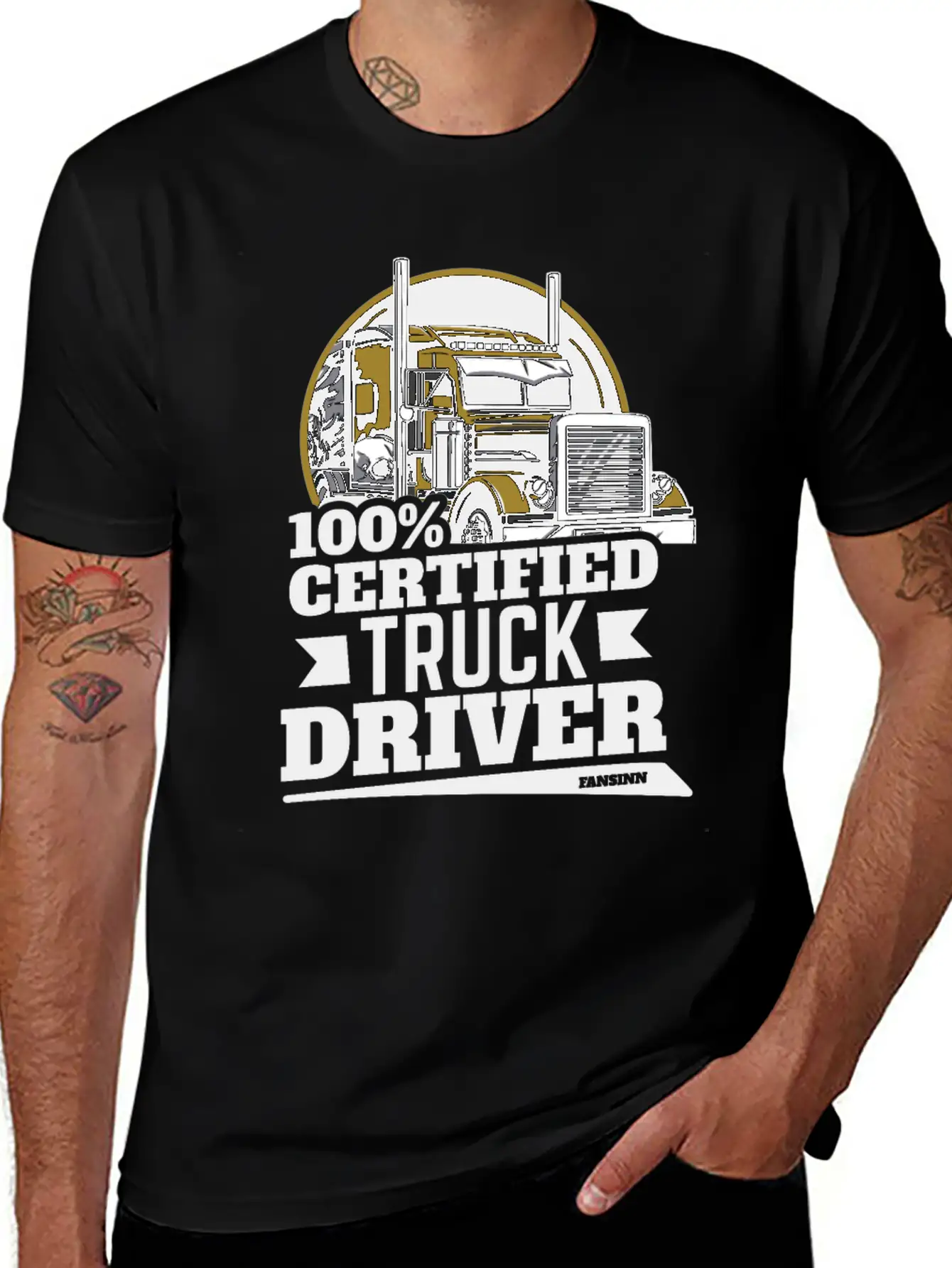 100% Certified Truck Driver Unisex Casual T-Shirt – Clean Design For Daily Comfort