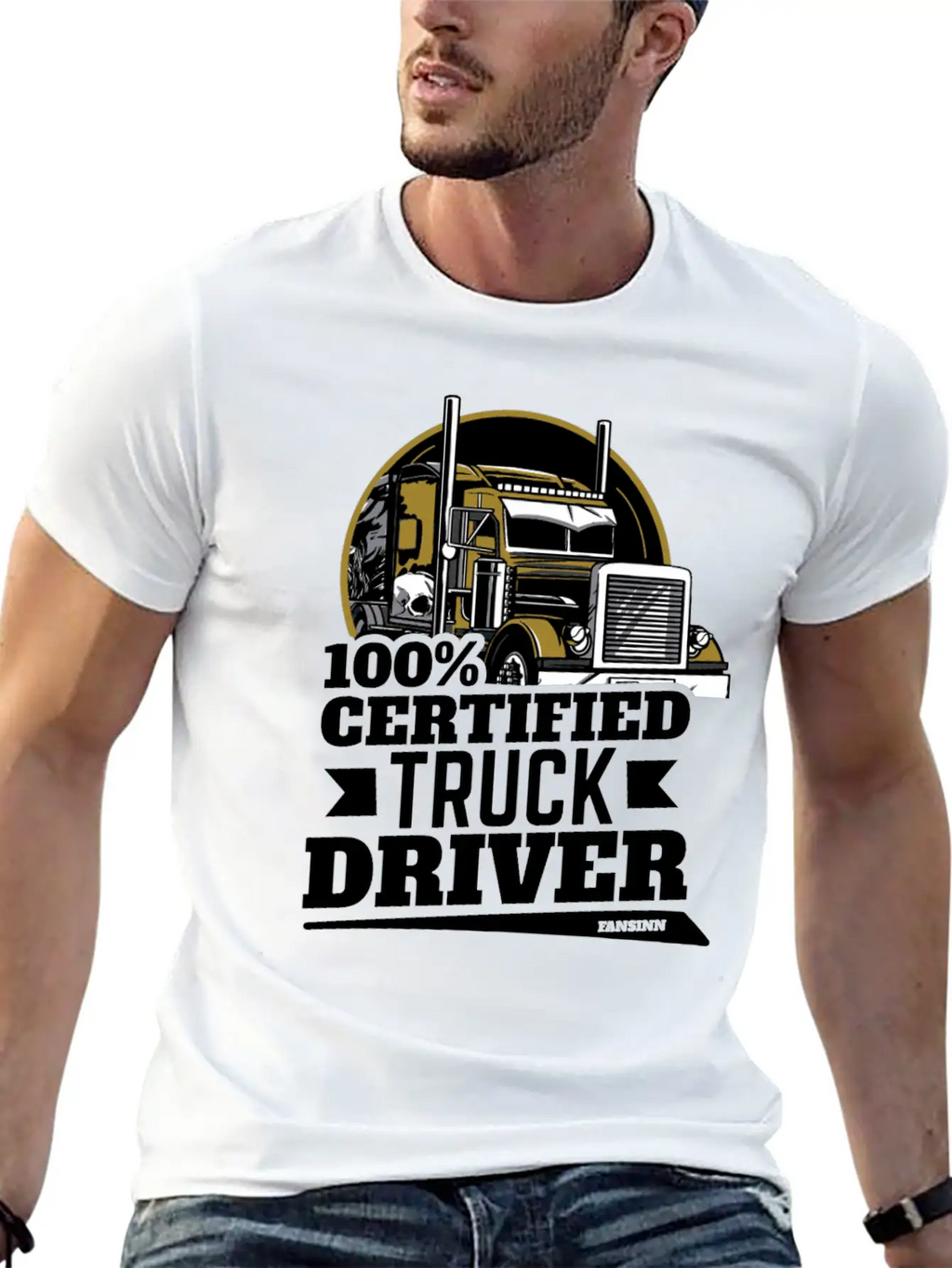 100% Certified Truck Driver Unisex Casual T-Shirt – Clean Design For Daily Comfort