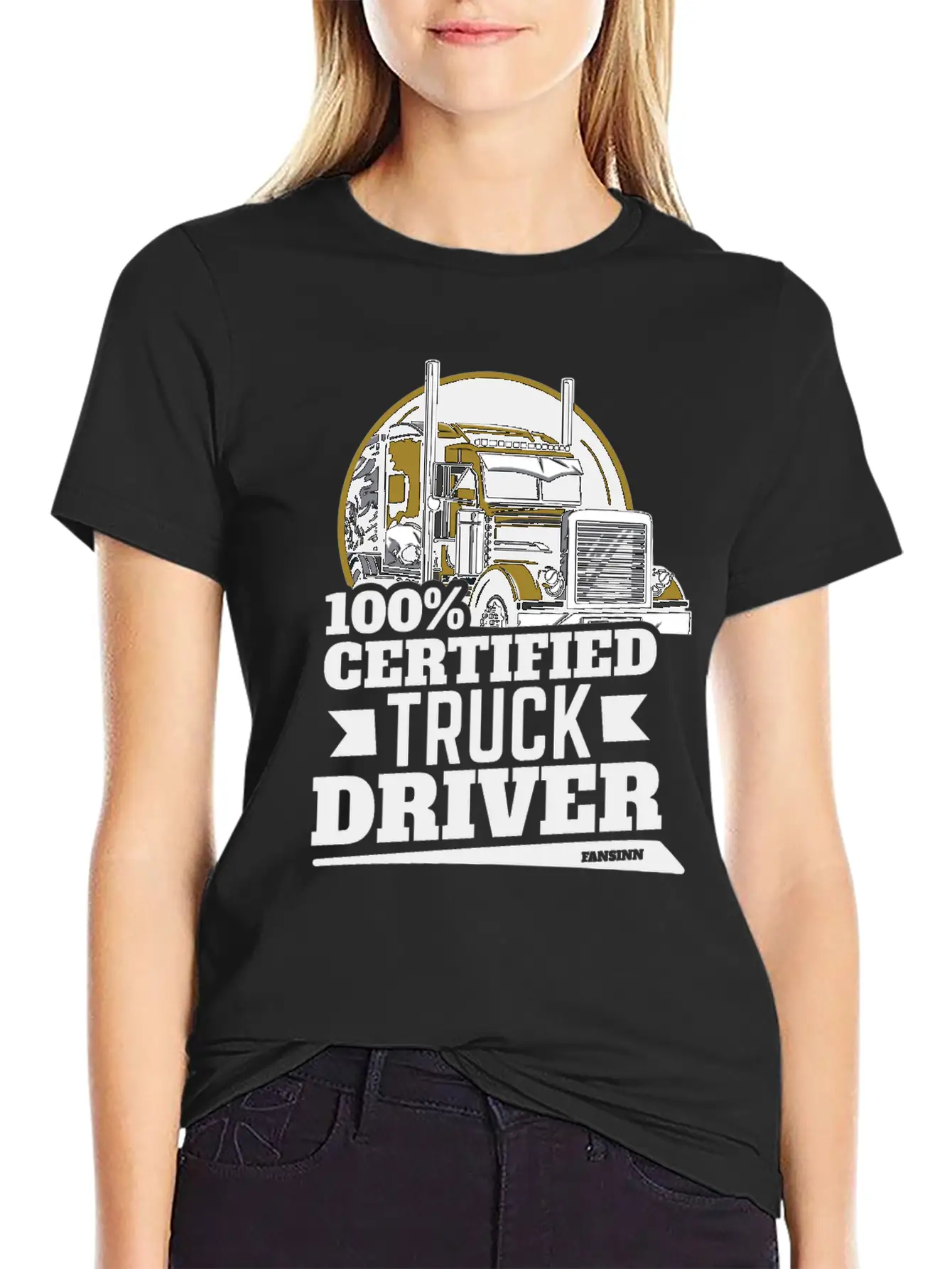 100% Certified Truck Driver Unisex Casual T-Shirt – Clean Design For Daily Comfort