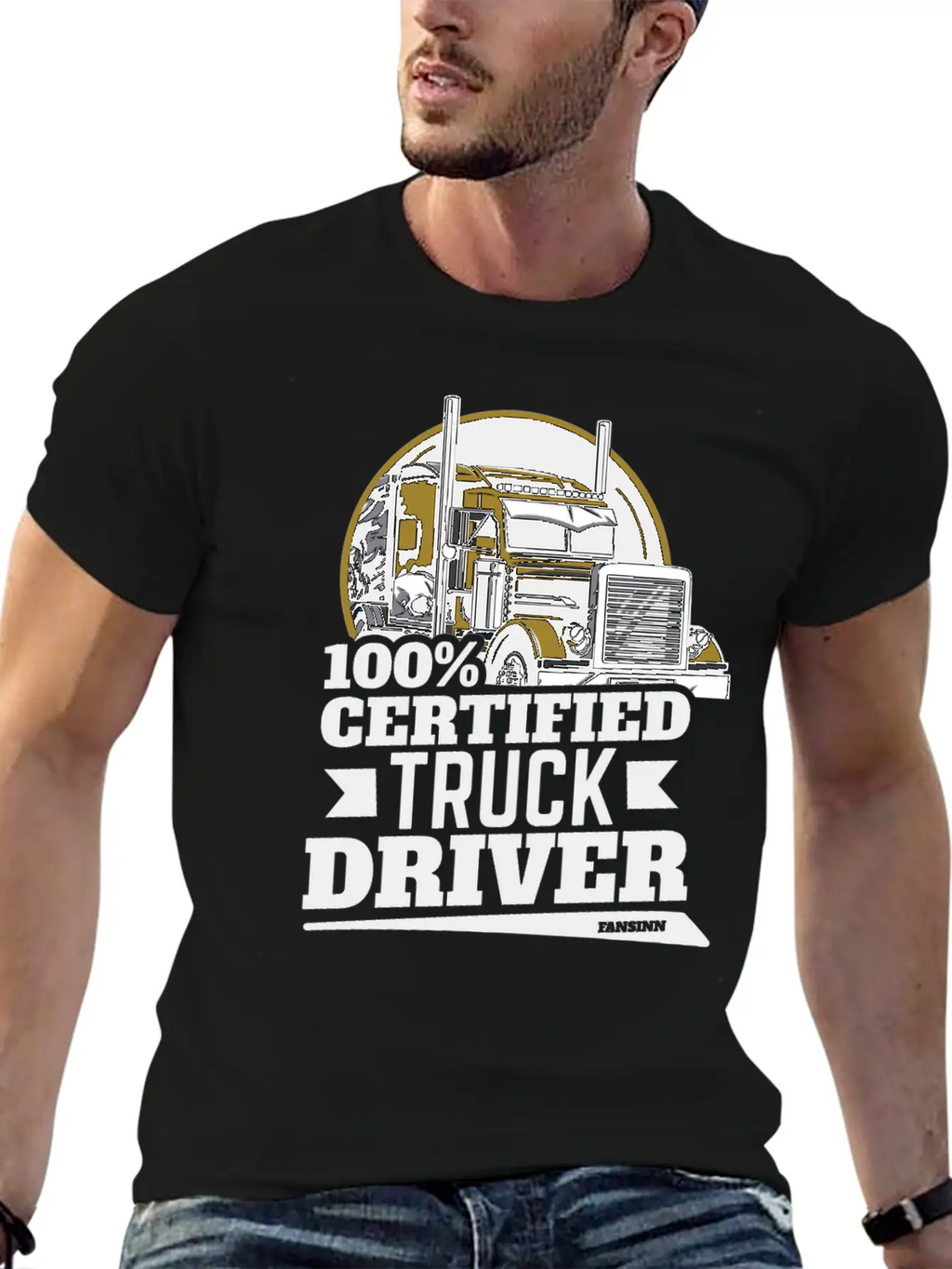 100% Certified Truck Driver Unisex Casual T-Shirt – Clean Design For Daily Comfort