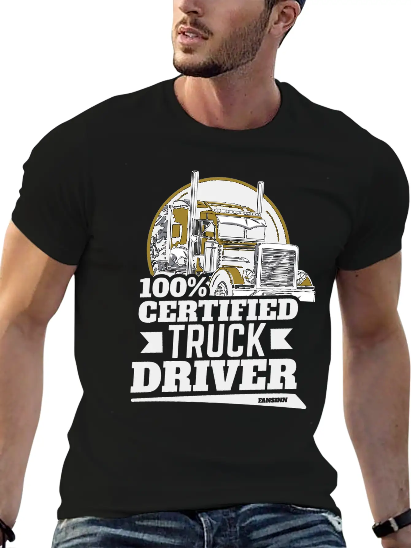 100% Certified Truck Driver Unisex Casual T-Shirt – Clean Design For Daily Comfort