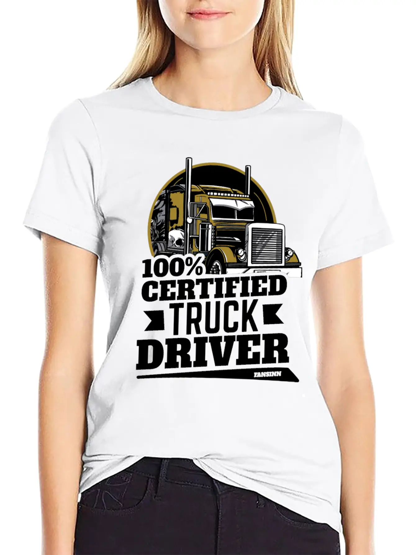 100% Certified Truck Driver Unisex Casual T-Shirt – Clean Design For Daily Comfort