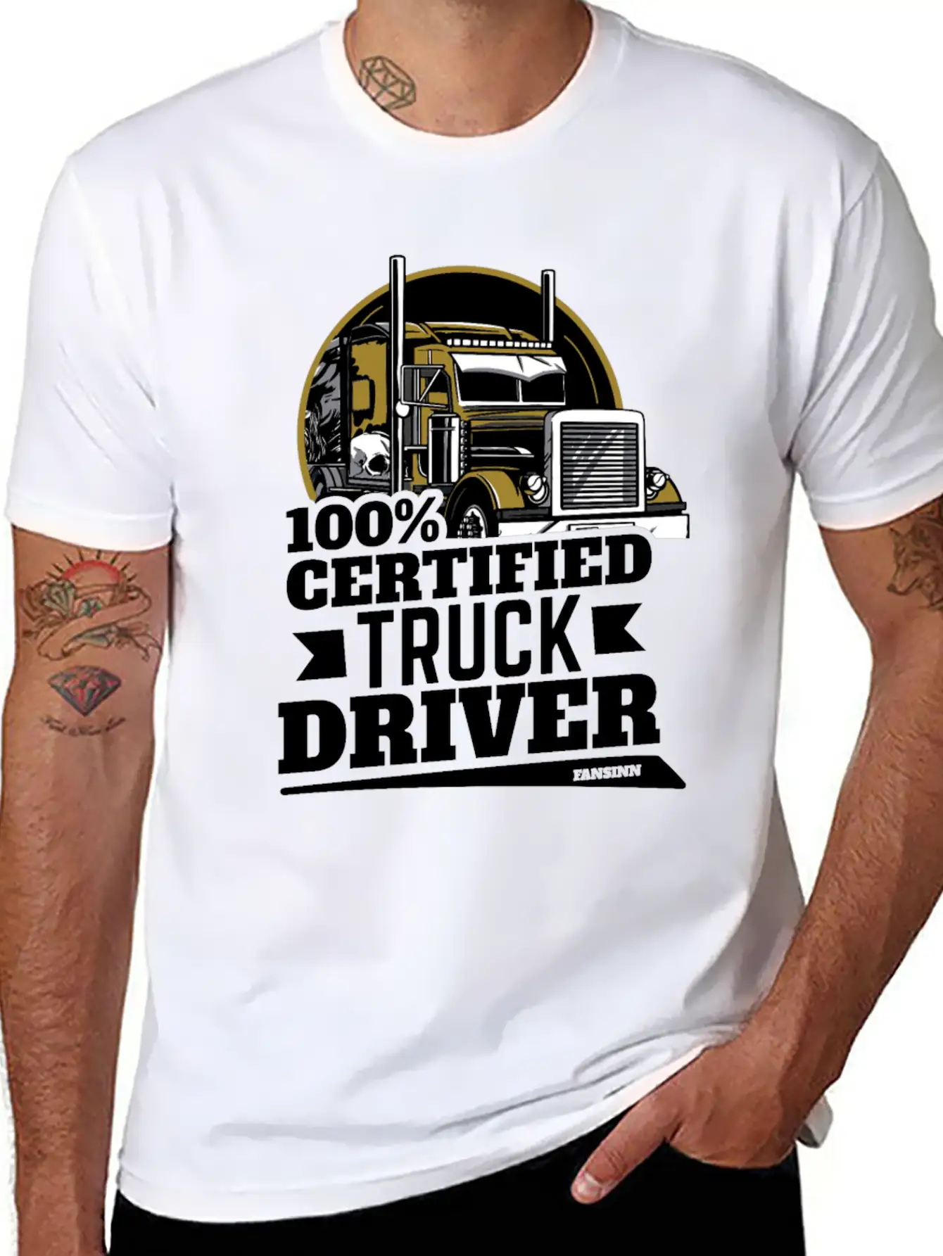 100% Certified Truck Driver Unisex Casual T-Shirt – Clean Design For Daily Comfort