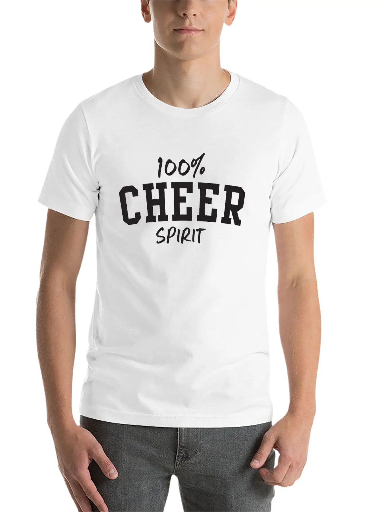 100% Cheer Spirit Breathable Soft Cotton T-Shirt – Timeless Casual Look