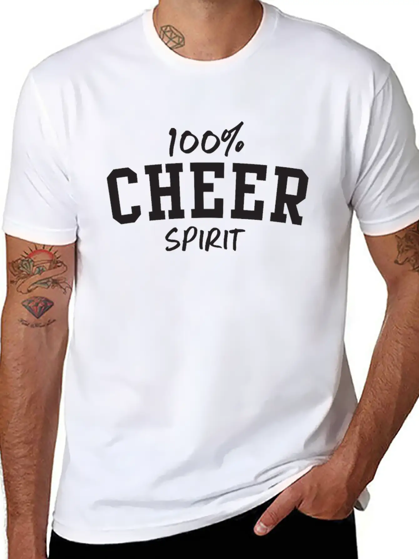 100% Cheer Spirit Breathable Soft Cotton T-Shirt – Timeless Casual Look