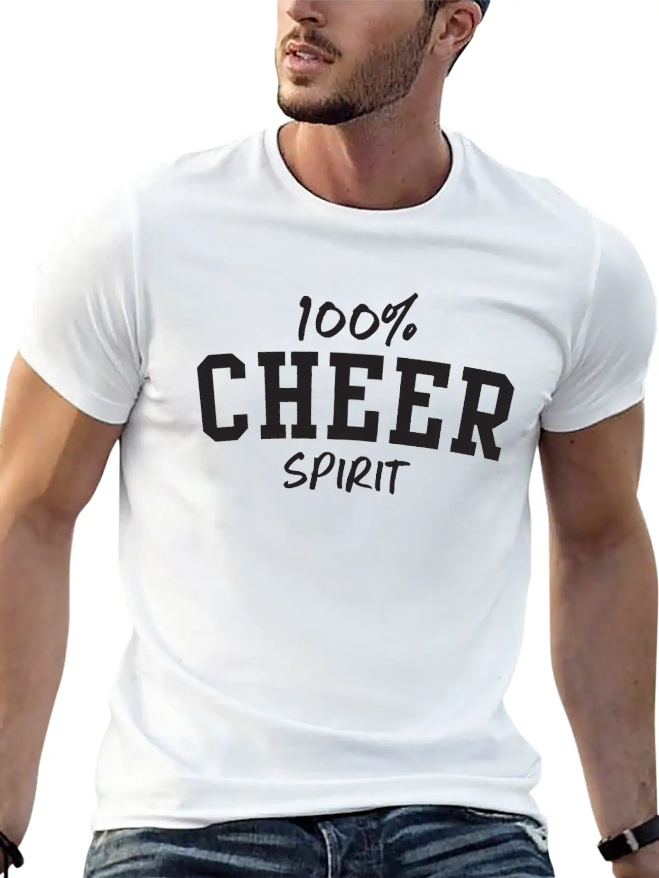 100% Cheer Spirit Breathable Soft Cotton T-Shirt – Timeless Casual Look