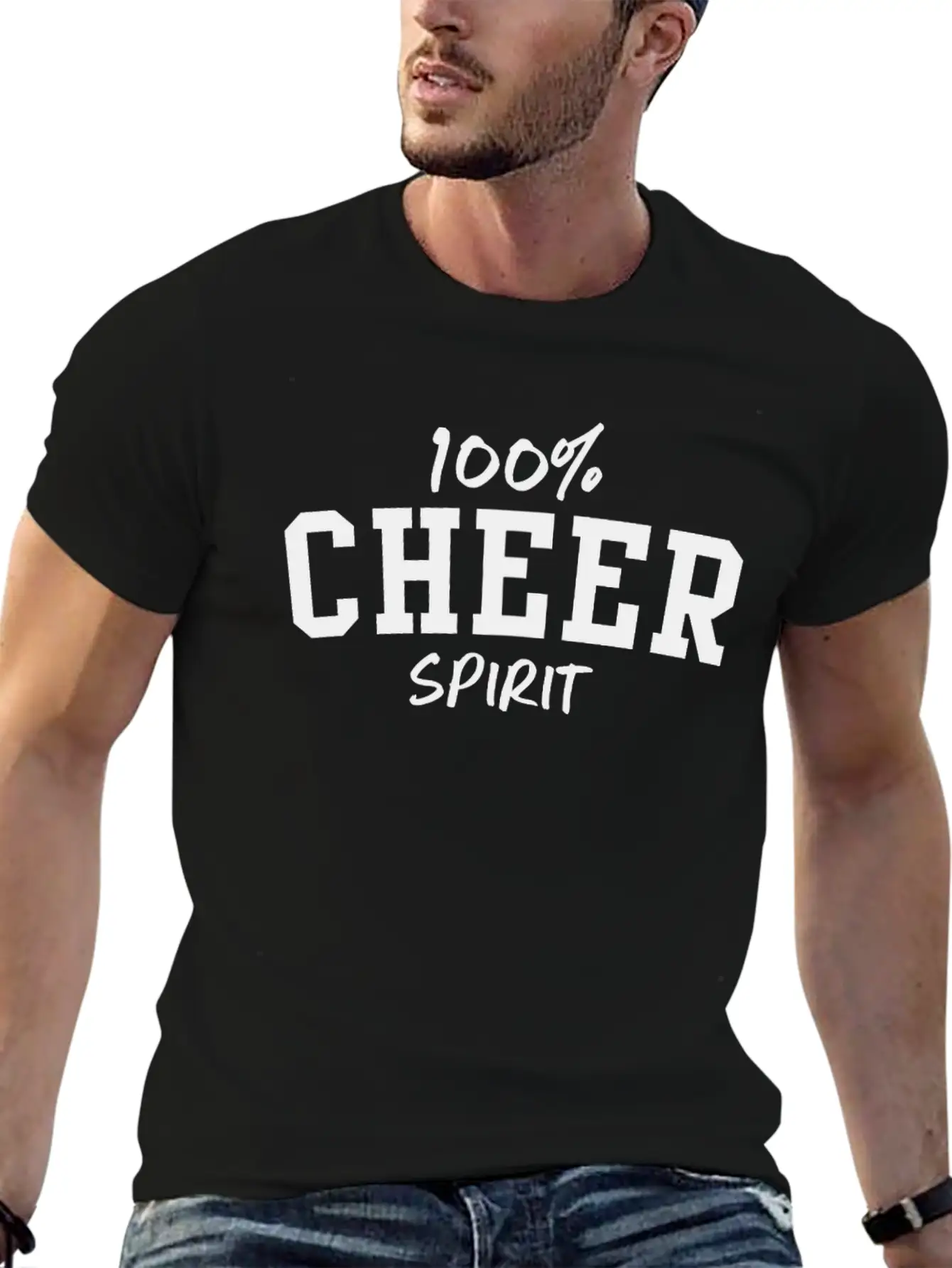 100% Cheer Spirit Breathable Soft Cotton T-Shirt – Timeless Casual Look