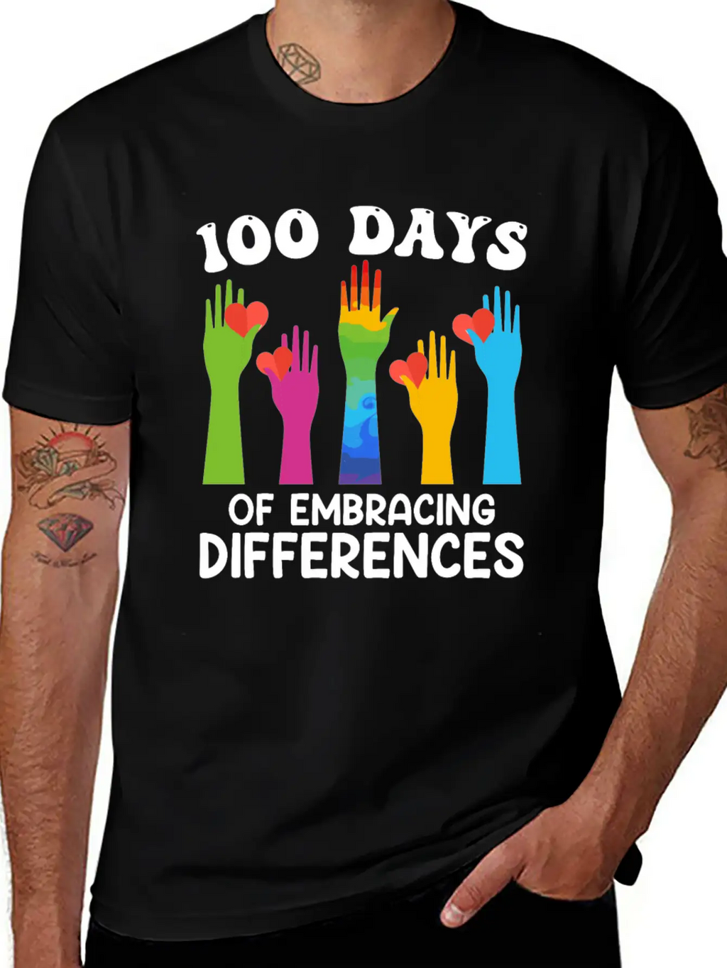 100 Days Of Embracing Differences Essential Cotton Tee For Daily Outfits – Unisex Style