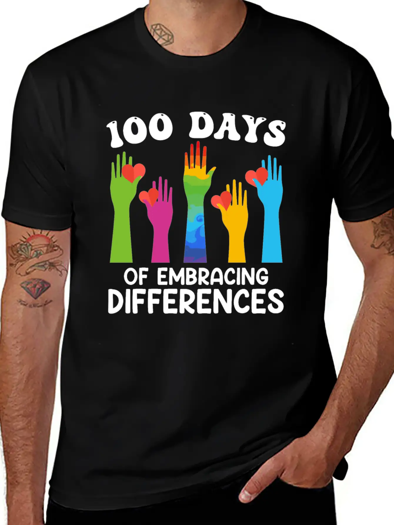 100 Days Of Embracing Differences Essential Cotton Tee For Daily Outfits – Unisex Style