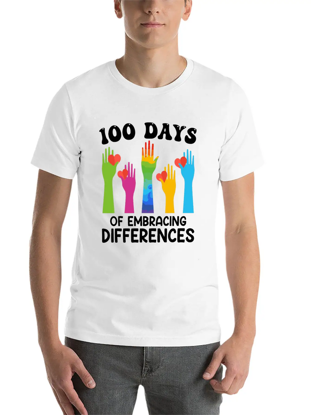 100 Days Of Embracing Differences Essential Cotton Tee For Daily Outfits – Unisex Style