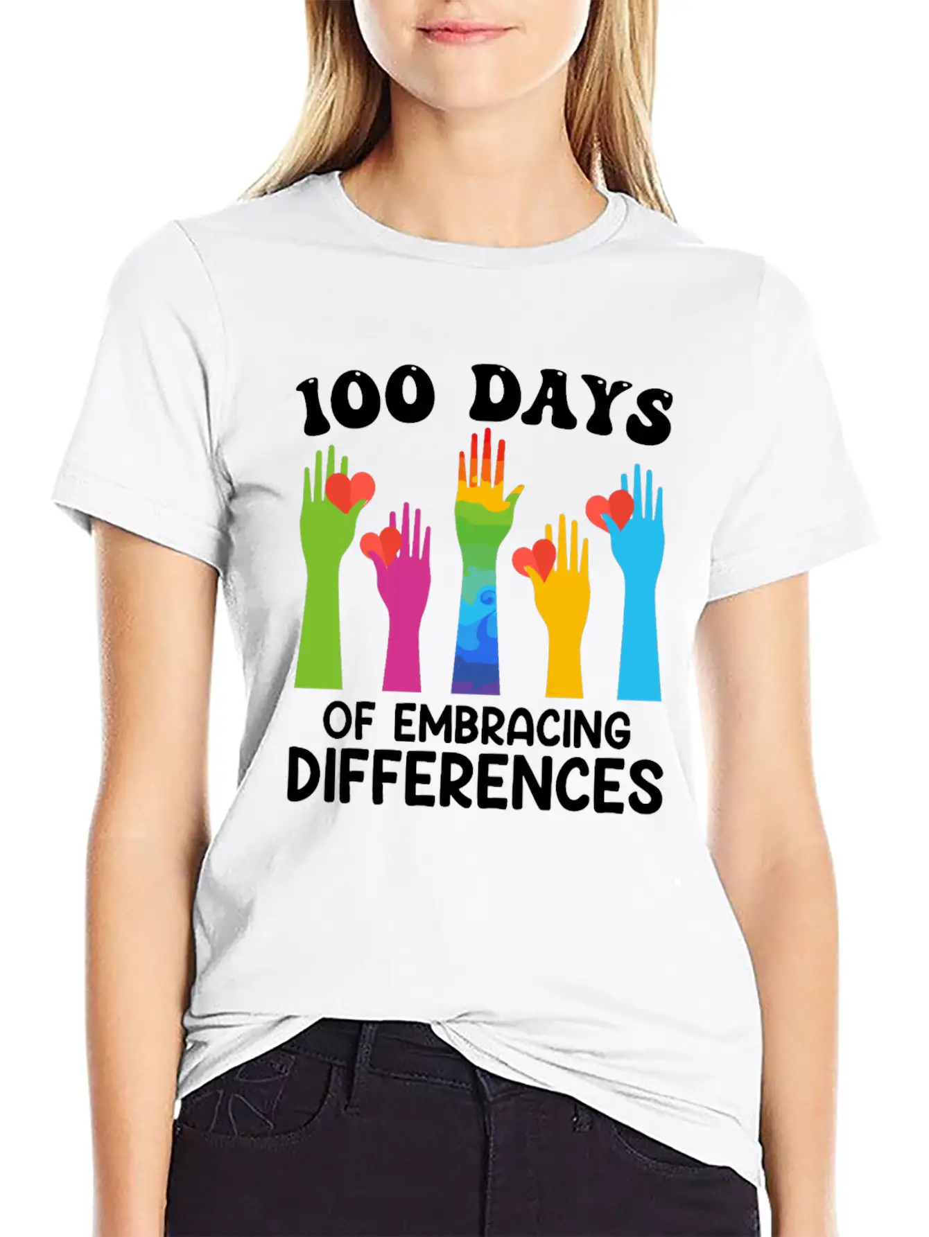 100 Days Of Embracing Differences Essential Cotton Tee For Daily Outfits – Unisex Style