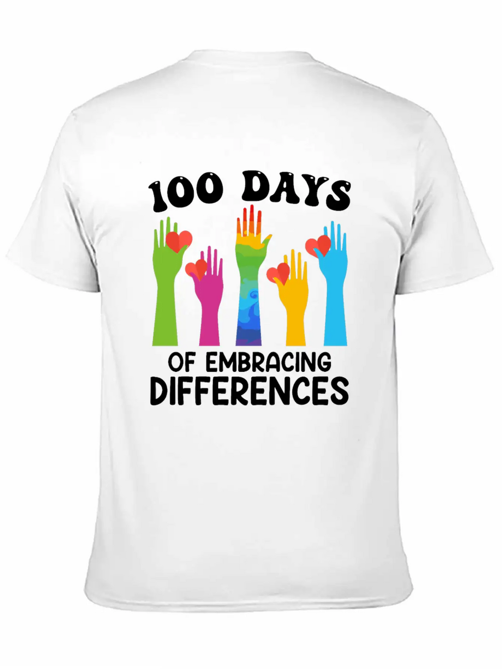 100 Days Of Embracing Differences Essential Cotton Tee For Daily Outfits – Unisex Style