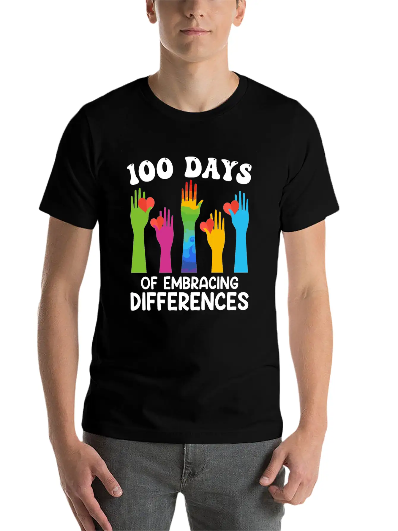 100 Days Of Embracing Differences Essential Cotton Tee For Daily Outfits – Unisex Style