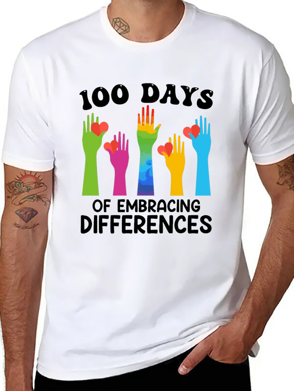 100 Days Of Embracing Differences Essential Cotton Tee For Daily Outfits – Unisex Style