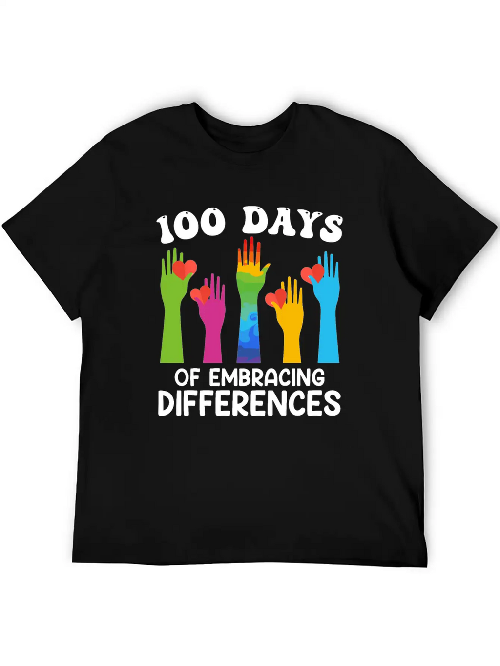100 Days Of Embracing Differences Essential Cotton Tee For Daily Outfits – Unisex Style