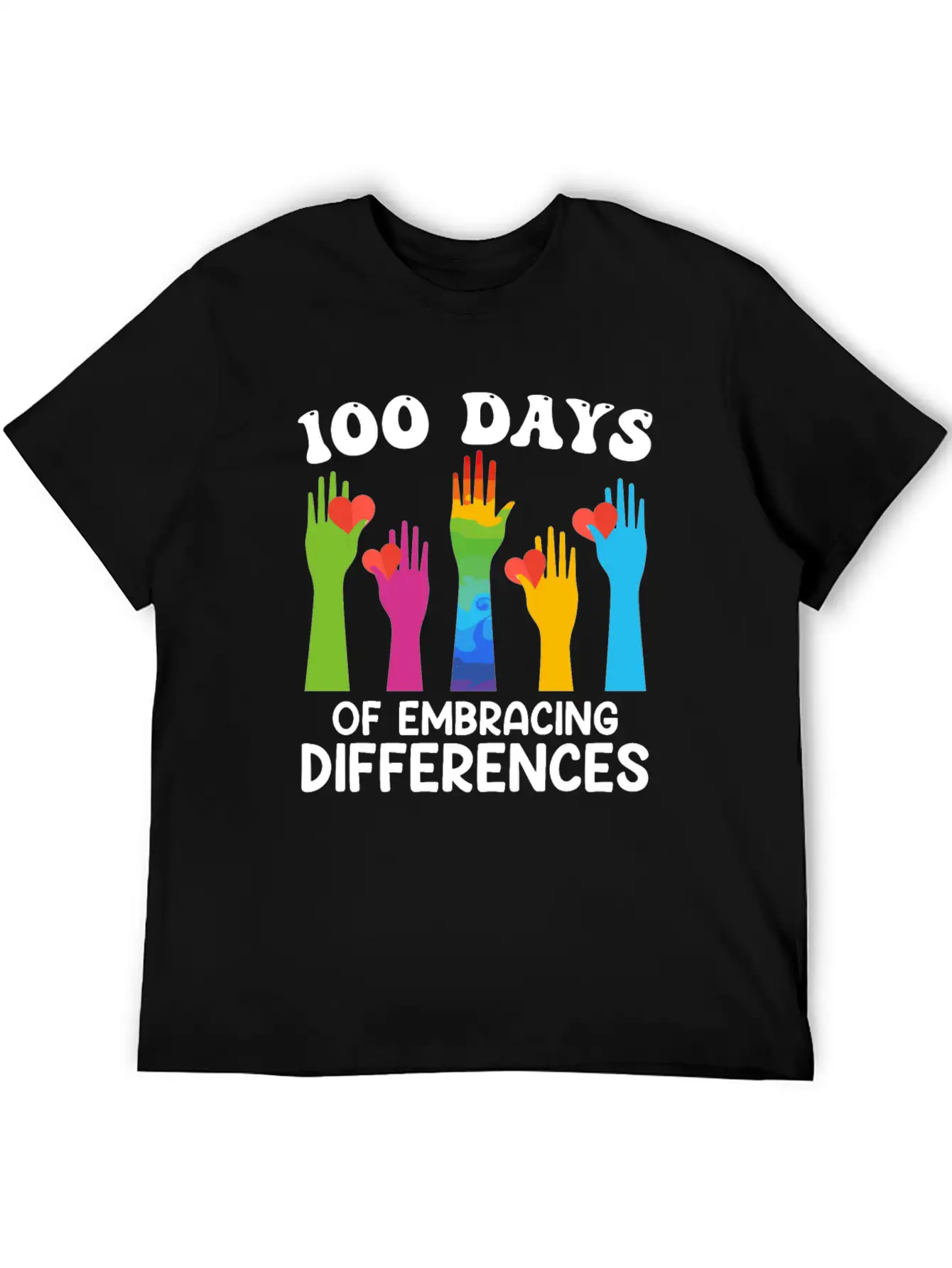 100 Days Of Embracing Differences Essential Cotton Tee For Daily Outfits – Unisex Style