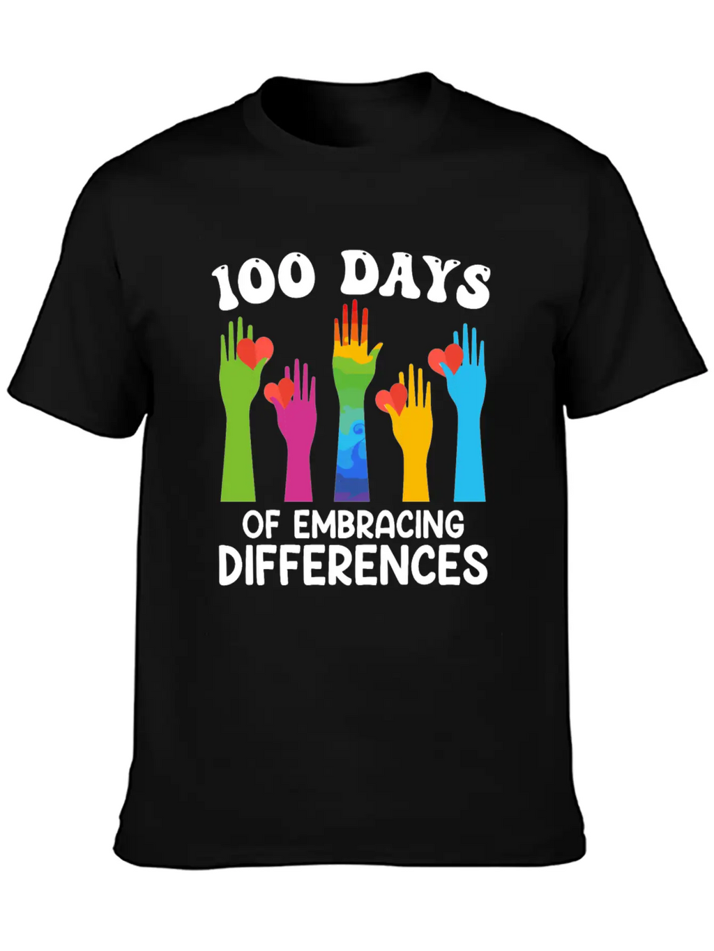 100 Days Of Embracing Differences Essential Cotton Tee For Daily Outfits – Unisex Style