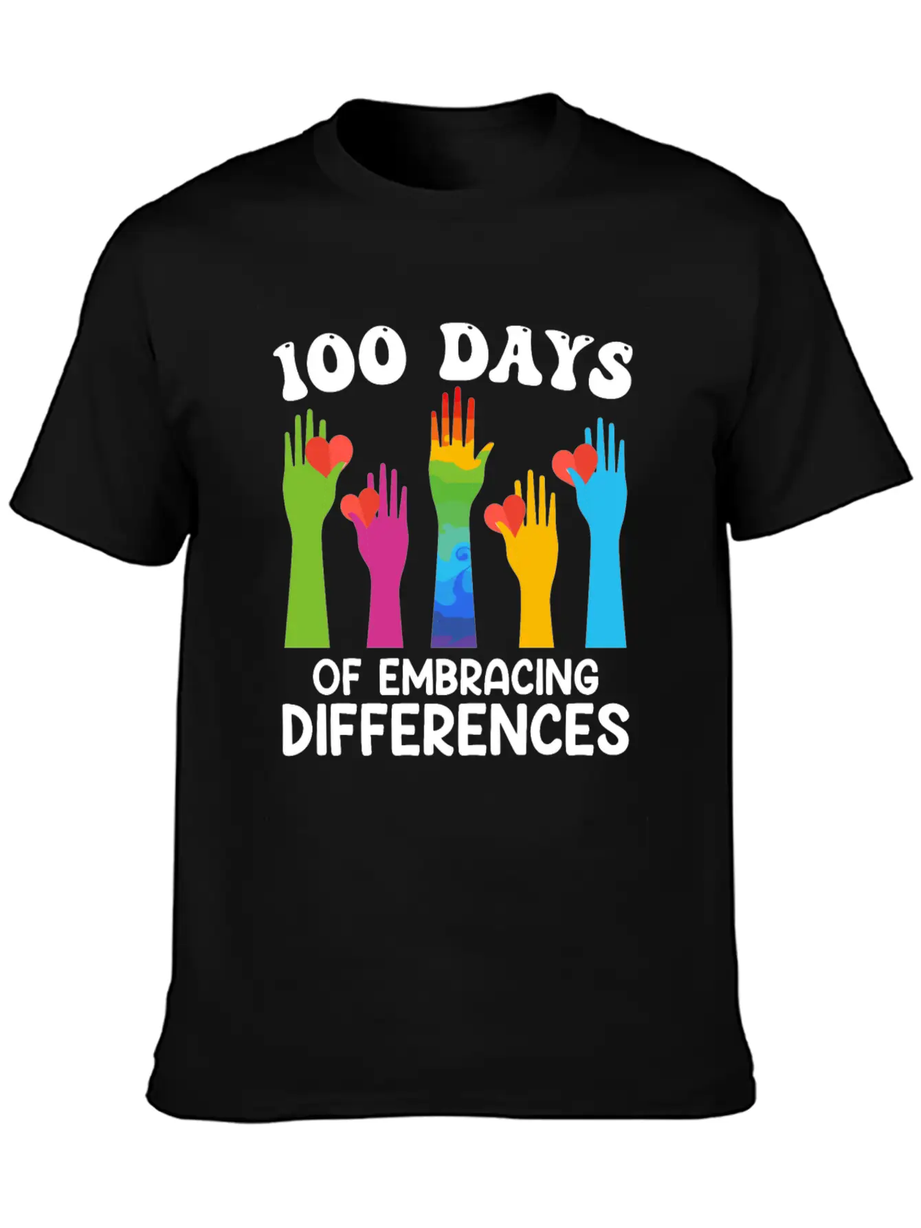 100 Days Of Embracing Differences Essential Cotton Tee For Daily Outfits – Unisex Style